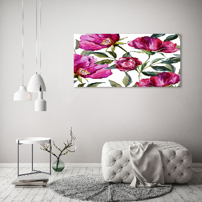 Quadro in vetro Peonie rosa