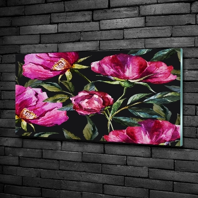 Quadro in verde Peonie rosa