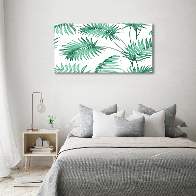 Quadro su vetro Foglie tropicali