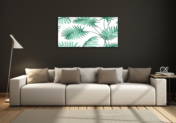 Quadro su vetro Foglie tropicali