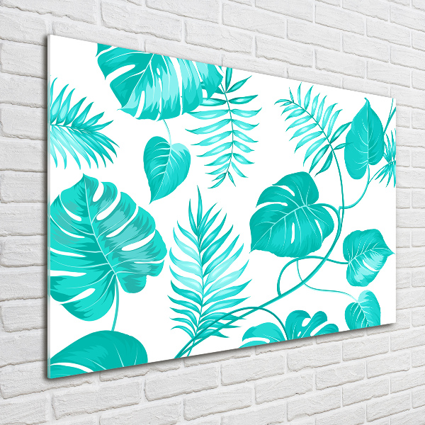 Quadro vetro Foglie tropicali