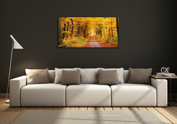 Quadro in vetro Foresta in autunno