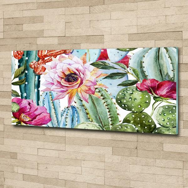 Quadro in verde Cactus e fiori