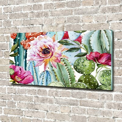 Quadro in verde Cactus e fiori