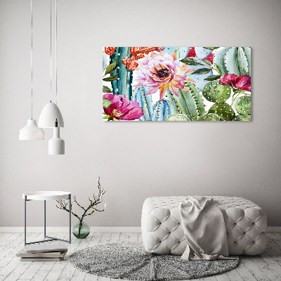 Quadro in verde Cactus e fiori
