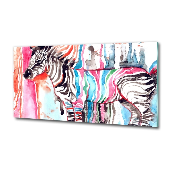 Quadro su vetro Zebra colorata