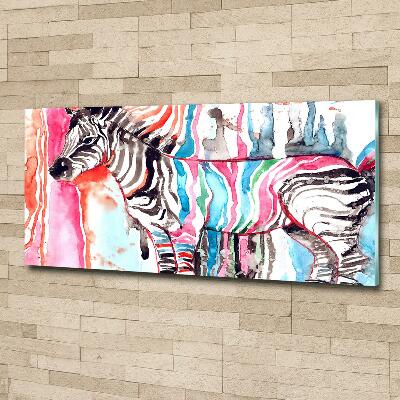 Quadro su vetro Zebra colorata