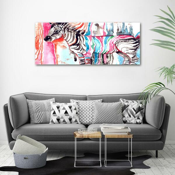 Quadro su vetro Zebra colorata