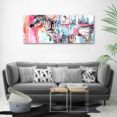 Quadro su vetro Zebra colorata