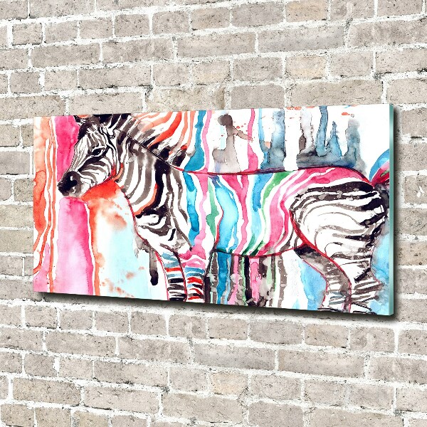 Quadro su vetro Zebra colorata