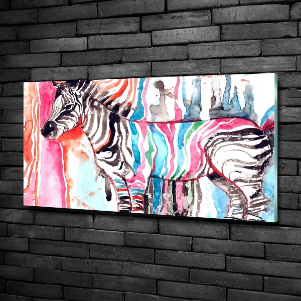 Quadro su vetro Zebra colorata