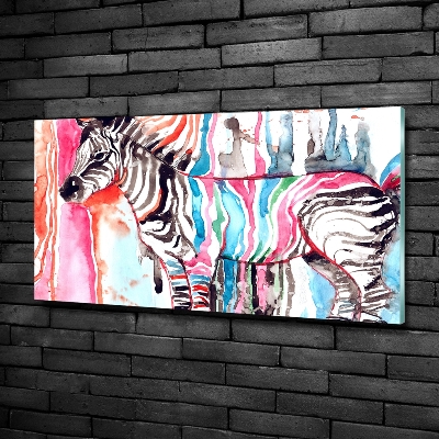 Quadro su vetro Zebra colorata