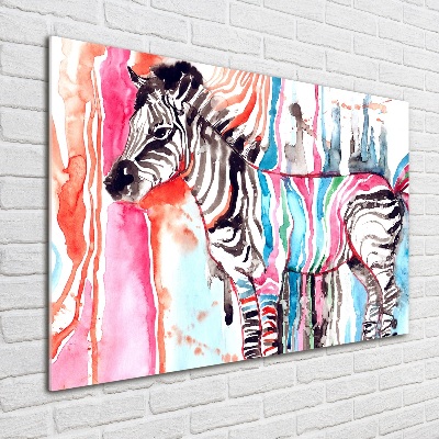 Quadro su vetro Zebra colorata