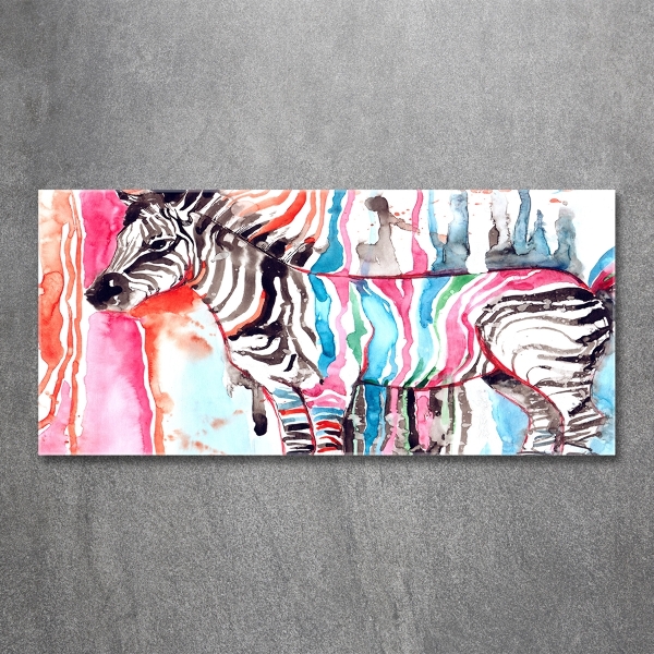 Quadro su vetro Zebra colorata