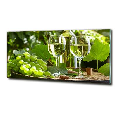 Quadro su vetro Vino bianco e frutta