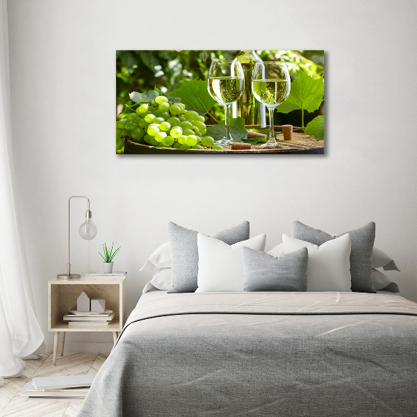 Quadro su vetro Vino bianco e frutta