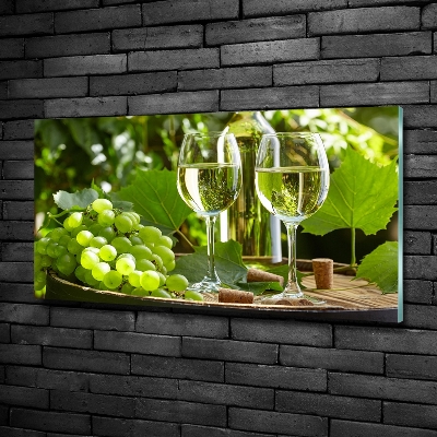 Quadro su vetro Vino bianco e frutta