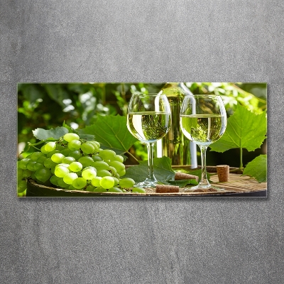 Quadro su vetro Vino bianco e frutta