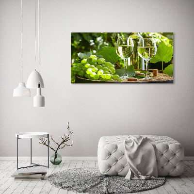 Quadro su vetro Vino bianco e frutta
