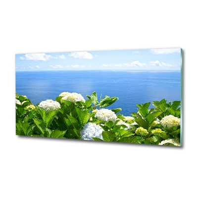 Quadro vetro Fiori in riva al mare