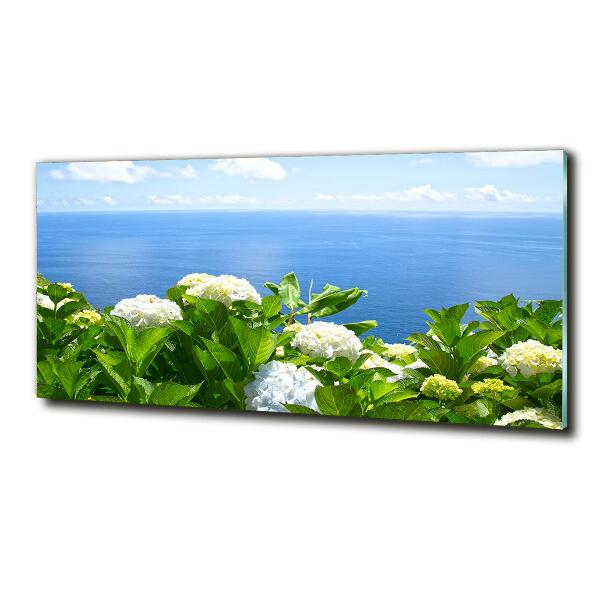 Quadro vetro Fiori in riva al mare