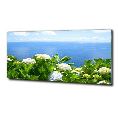 Quadro vetro Fiori in riva al mare