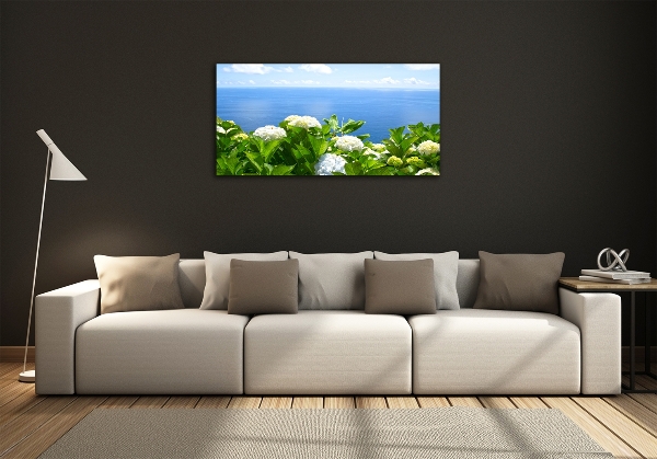 Quadro vetro Fiori in riva al mare