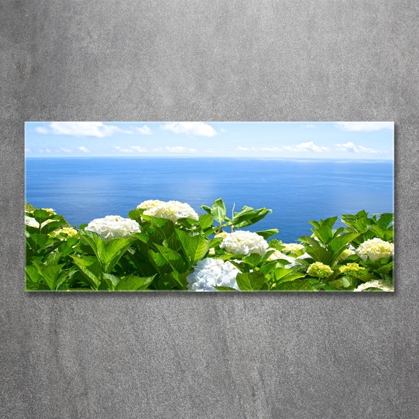 Quadro vetro Fiori in riva al mare