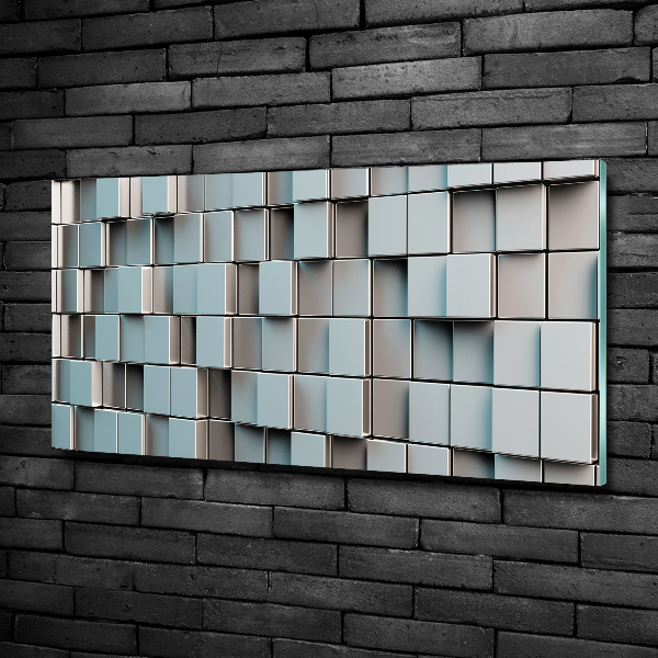 Quadro su vetro Muro di cubi