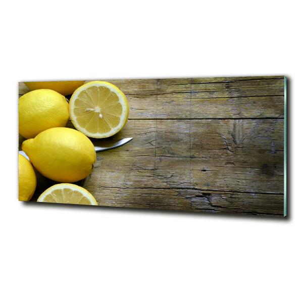 Quadro su vetro Limoni su legno