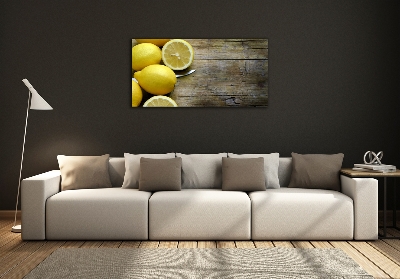 Quadro su vetro Limoni su legno