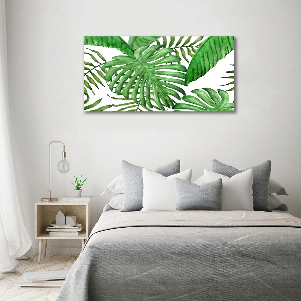 Quadro in vetro Foglie tropicali