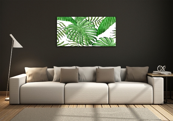Quadro in vetro Foglie tropicali