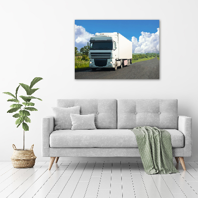 Quadro in verde Camion bianco