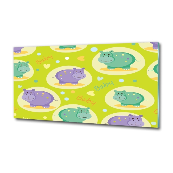 Quadro su vetro Ippopotami