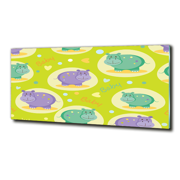 Quadro su vetro Ippopotami