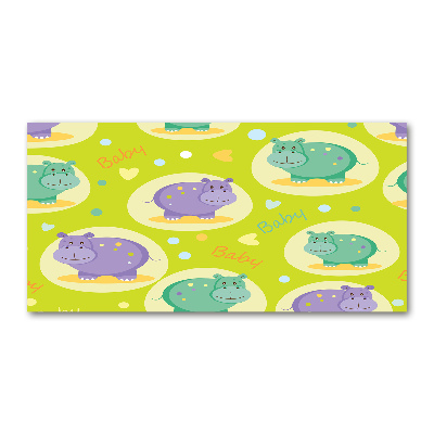 Quadro su vetro Ippopotami