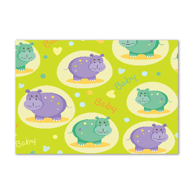 Quadro su vetro Ippopotami