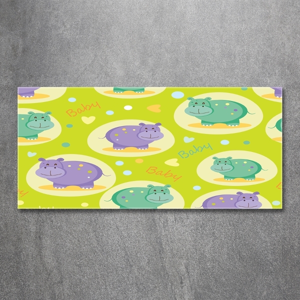 Quadro su vetro Ippopotami