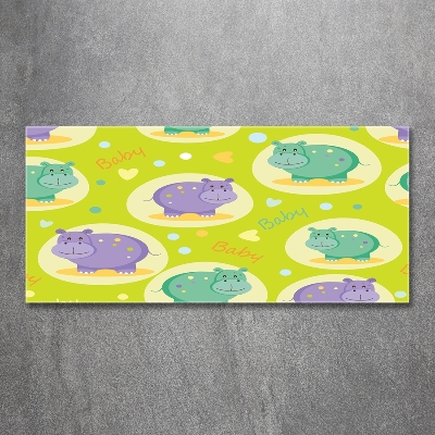 Quadro su vetro Ippopotami