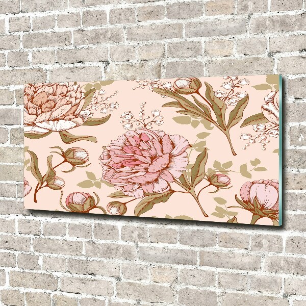 Quadro vetro Peonie