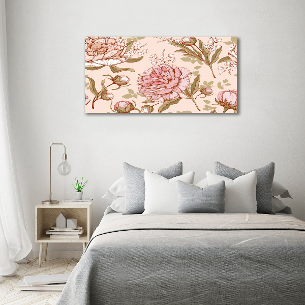 Quadro vetro Peonie