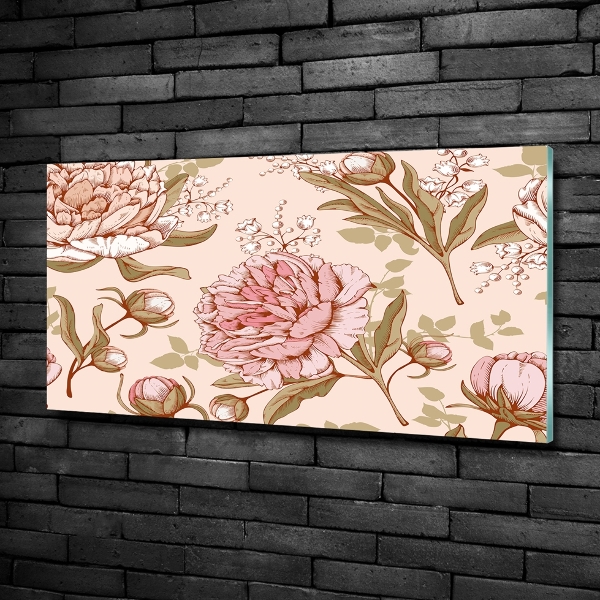 Quadro vetro Peonie