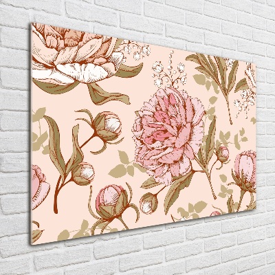 Quadro vetro Peonie