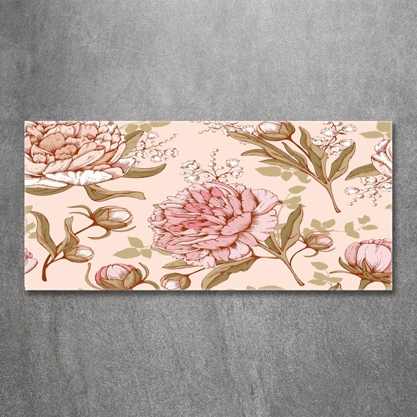 Quadro vetro Peonie