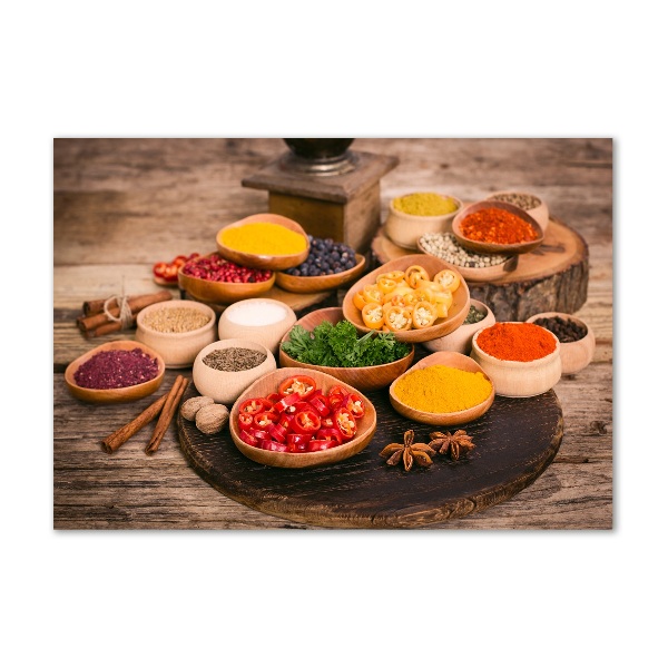 Quadro su vetro Spezie ed erbe aromatiche