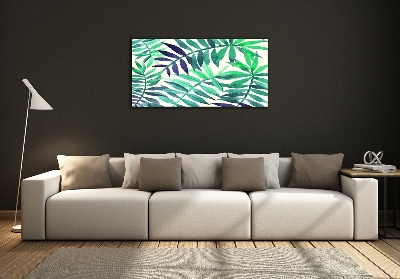 Quadro su vetro Foglie tropicali