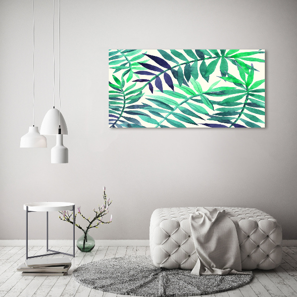 Quadro su vetro Foglie tropicali