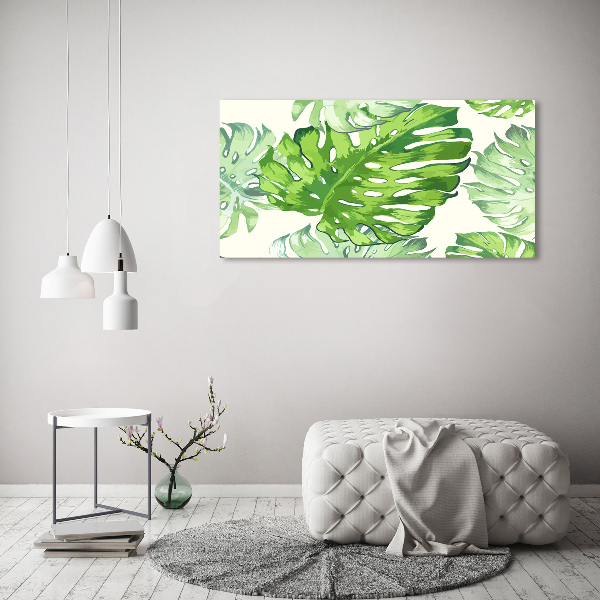 Quadro vetro Foglie tropicali