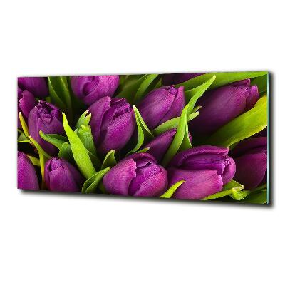 Quadro in verde Tulipani viola
